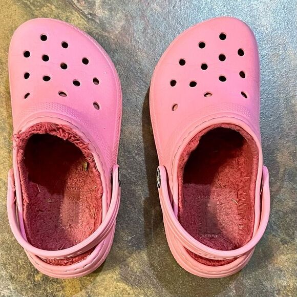 Crocs Pink Lined Slingback Clogs C12 - Picture 6 of 11